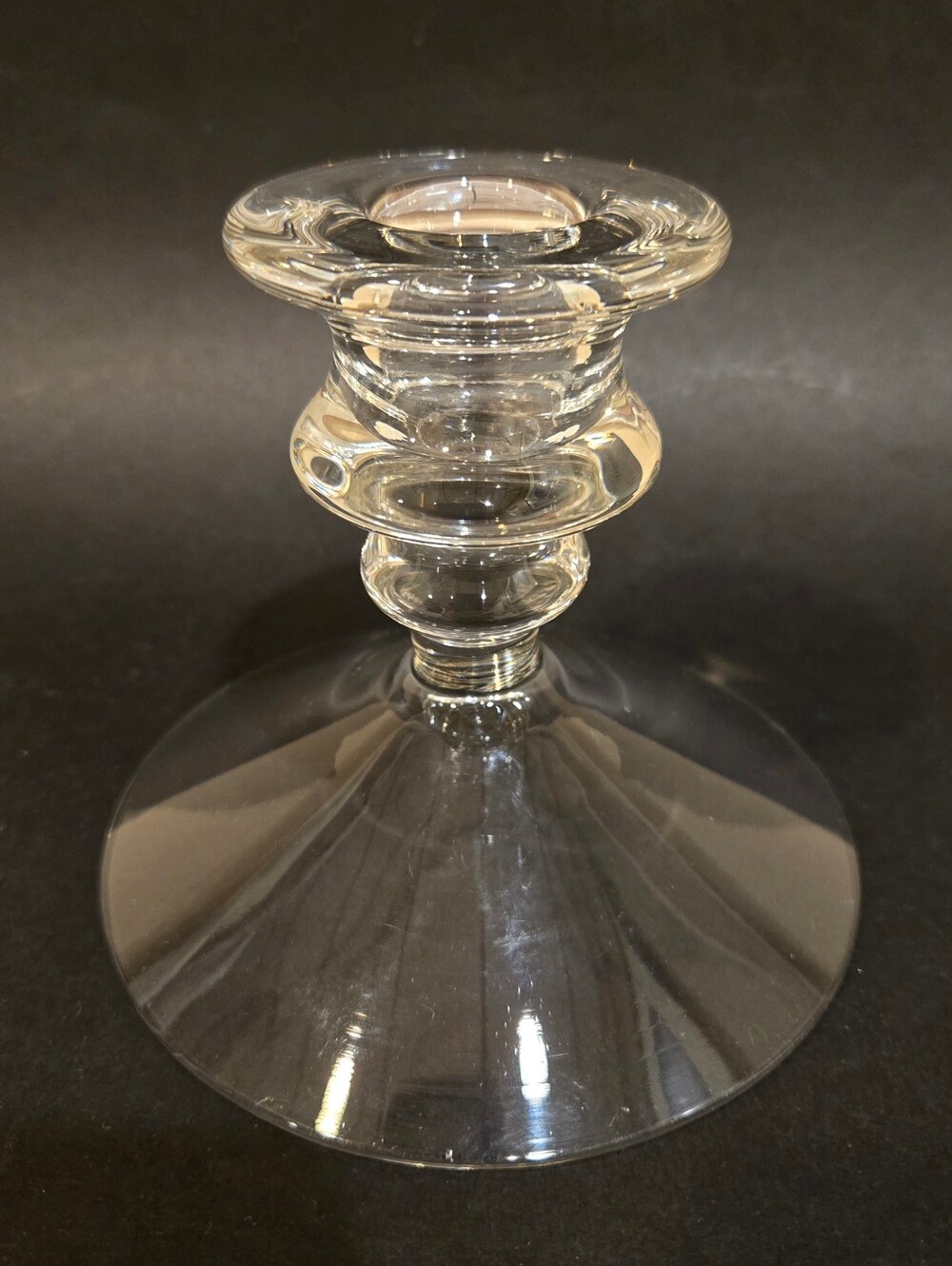 Vintage Clear Glass Candlestick Holder - Elegant Home Accent